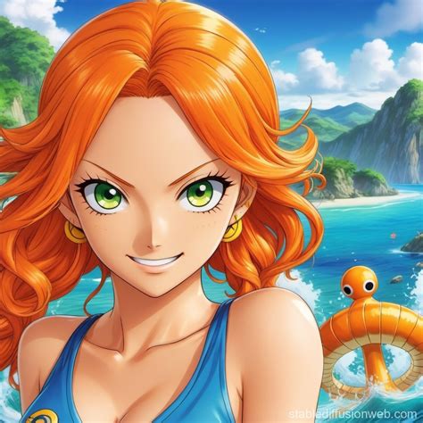 One Piece Anime Style Nami Portrait Stable Diffusion Online