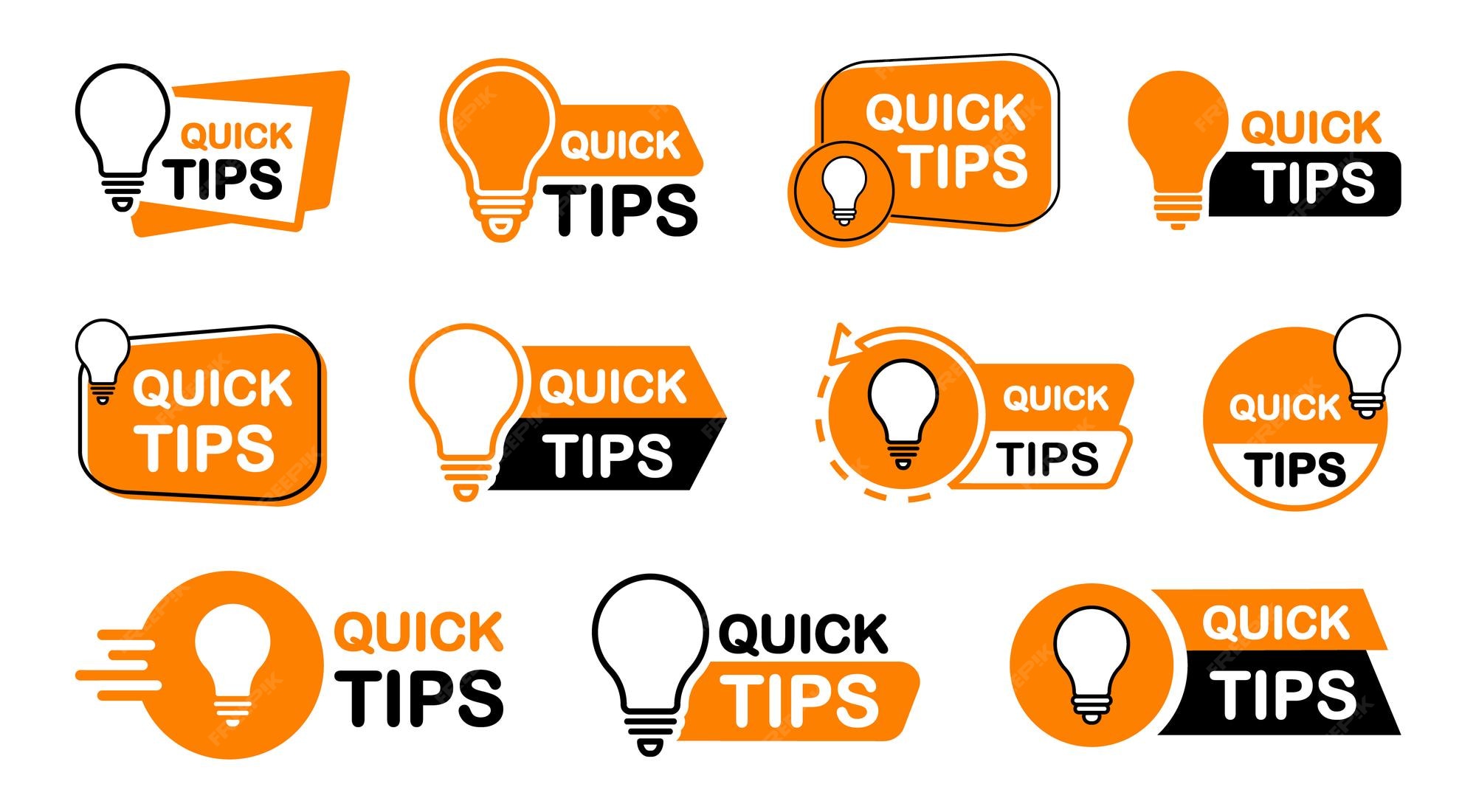 Premium Vector Quick Tips Icon Quick Tips Logo With Light Bulb