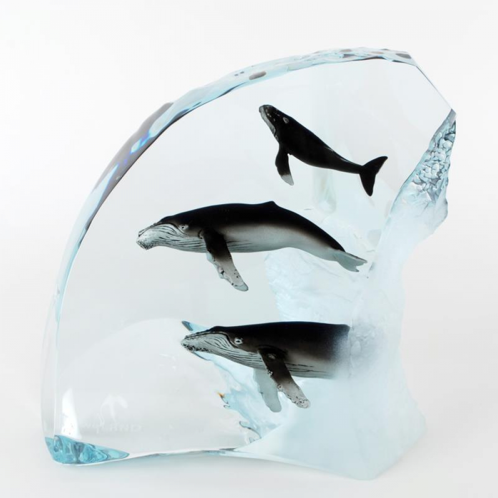 Robert Wyland Lucite Glass Humpback Tribe Limited Edition 184 2000 Ebay